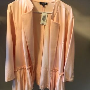 Torrid blush pink blazer with peplum ruffle